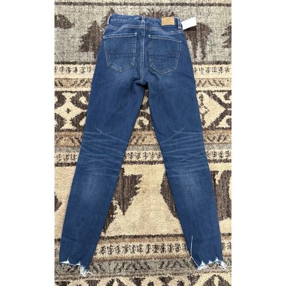 Women’s juniors American Eagle dream Jeans Curvy high rise jegging 00 distressed - Picture 3 of 5